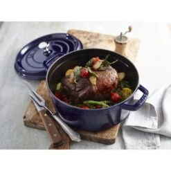 Staub Cocotte 24 Cm, Rond(e), Bleu Intense, Fonte -Staub Soldes Magasin 000017045