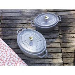 Staub Cocotte 15 Cm, Ovale, Gris Graphite, Fonte -Staub Soldes Magasin 000017241