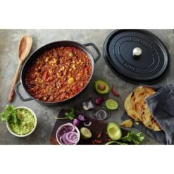 Staub Cocotte 27 Cm, Ovale, Noir, Fonte -Staub Soldes Magasin 000017579