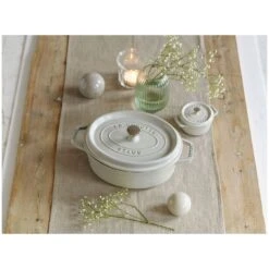 Staub Cocotte 23 Cm, Ovale, Truffe Blanche, Fonte -Staub Soldes Magasin 000019752