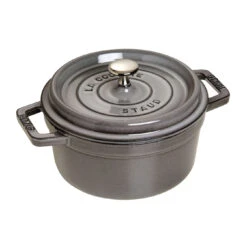 Staub Cocotte 22 Cm, Rond(e), Gris Graphite, Fonte