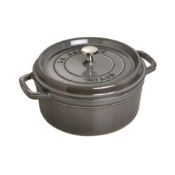 Staub Cocotte 26 Cm, Rond(e), Gris Graphite, Fonte
