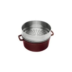 Staub Cocotte Avec Panier Vapeur 26 Cm, Rond(e), Grenadine, Fonte -Staub Soldes Magasin 40510 600 0 2
