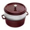 Staub Cocotte Avec Panier Vapeur 26 Cm, Rond(e), Grenadine, Fonte -Staub Soldes Magasin 40510600