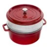 Staub Cocotte Avec Panier Vapeur 26 Cm, Rond(e), Cerise, Fonte