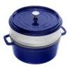 Staub Cocotte Avec Panier Vapeur 26 Cm, Rond(e), Bleu Intense, Fonte -Staub Soldes Magasin 40510604