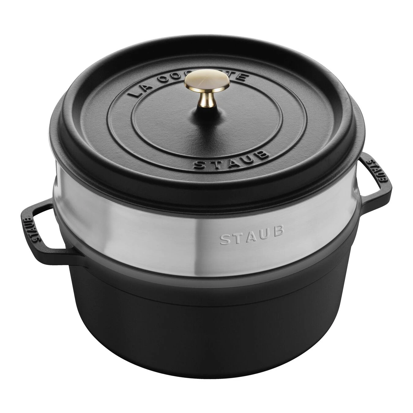 Staub Cocotte Avec Panier Vapeur 26 Cm, Rond(e), Noir, Fonte 3 Staub Cocotte Avec Panier Vapeur 26 Cm, Rond(e), Noir, Fonte