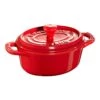 Staub Mini Cocotte 10 Cm, Ovale, Cerise, Céramique 2 Staub Mini Cocotte 10 Cm, Ovale, Cerise, Céramique -Staub Soldes Magasin 40511 086 0 1