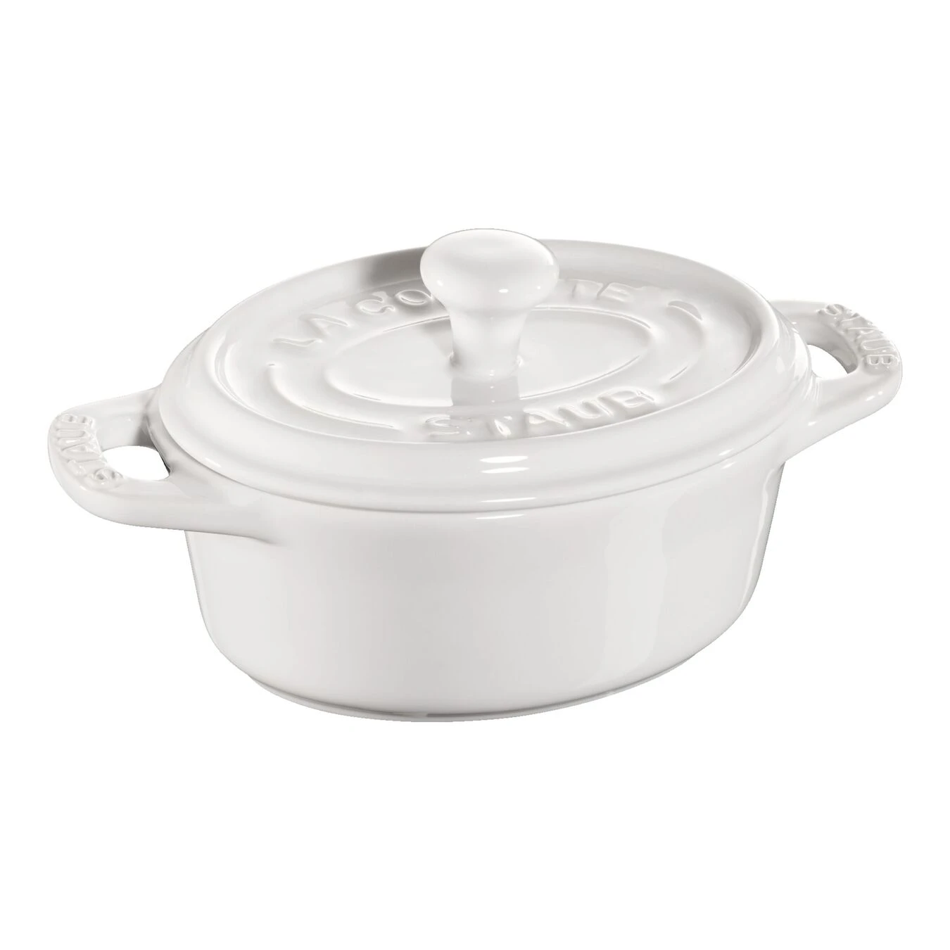 Staub Mini Cocotte 10 Cm, Ovale, Blanc Pur, Céramique 3 Staub Mini Cocotte 10 Cm, Ovale, Blanc Pur, Céramique