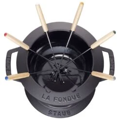 Staub Service à Fondue 18 Cm, Noir -Staub Soldes Magasin 40511 971 0 3