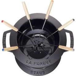 Staub Service à Fondue 20 Cm, Noir -Staub Soldes Magasin 40511 972 0 3