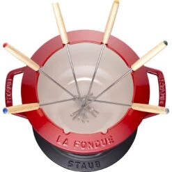 Staub Service à Fondue 20 Cm, Cerise -Staub Soldes Magasin 40511 975 0 7