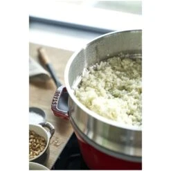 Staub Cocotte Avec Panier Vapeur 26 Cm, Rond(e), Cerise, Fonte -Staub Soldes Magasin 424418883