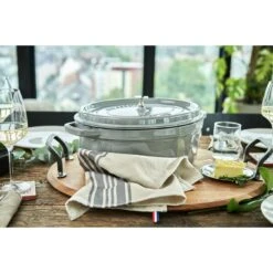 Staub Cocotte 37 Cm, Ovale, Gris Graphite, Fonte -Staub Soldes Magasin 424419007