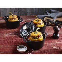 Staub Cocotte 12 Cm, Rond(e), Noir, Fonte -Staub Soldes Magasin 424422428