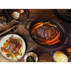 Staub Cocotte 33 Cm, Ovale, Noir, Fonte -Staub Soldes Magasin 424423885