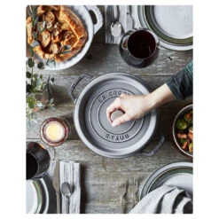 Staub Cocotte 24 Cm, Rond(e), Gris Graphite, Fonte -Staub Soldes Magasin 750030969