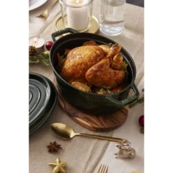 Staub Cocotte 31 Cm, Ovale, Basilic, Fonte 12 Staub Cocotte 31 Cm, Ovale, Basilic, Fonte -Staub Soldes Magasin 750032002