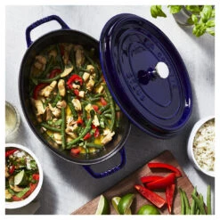 Staub Cocotte 31 Cm, Ovale, Bleu Intense, Fonte -Staub Soldes Magasin 750032555