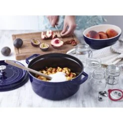 Staub Cocotte 24 Cm, Rond(e), Bleu Intense, Fonte -Staub Soldes Magasin 750036209
