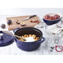 Staub Cocotte 26 Cm, Rond(e), Bleu Intense, Fonte -Staub Soldes Magasin 750036210