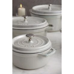 Staub Cocotte 20 Cm, Rond(e), Truffe Blanche, Fonte -Staub Soldes Magasin 750037881