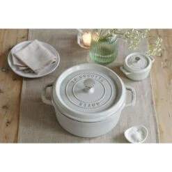 Staub Cocotte 20 Cm, Rond(e), Truffe Blanche, Fonte -Staub Soldes Magasin 750037975