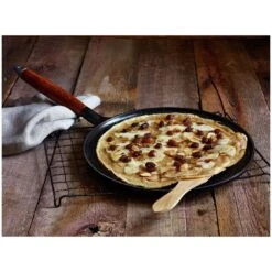 Staub Crêpière Avec Poignée En Bois 28 Cm, Fonte, Noir -Staub Soldes Magasin 750039974
