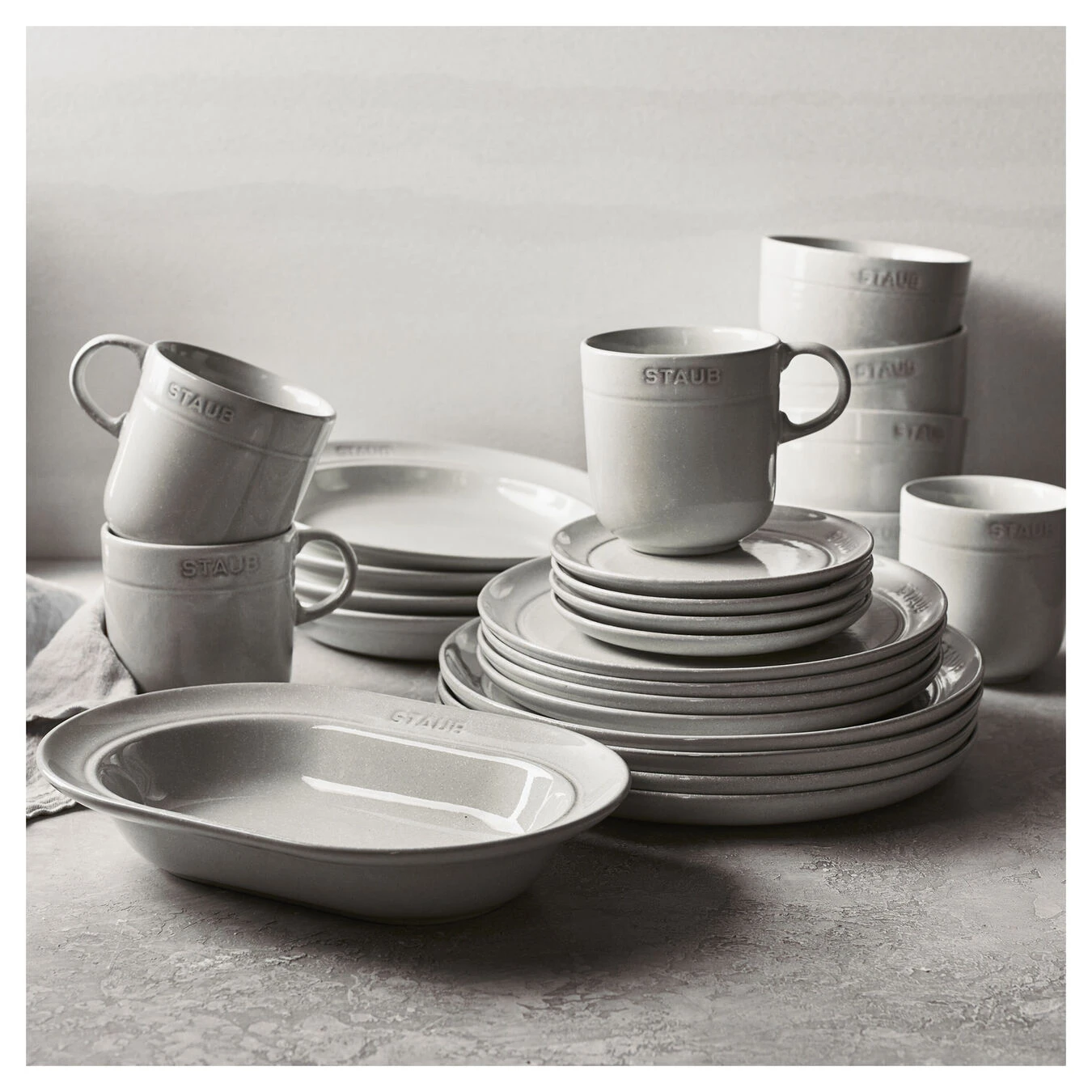 Staub Assiette 25 Cm, Céramique, Truffe Blanche 7 Staub Assiette 25 Cm, Céramique, Truffe Blanche – Image 5