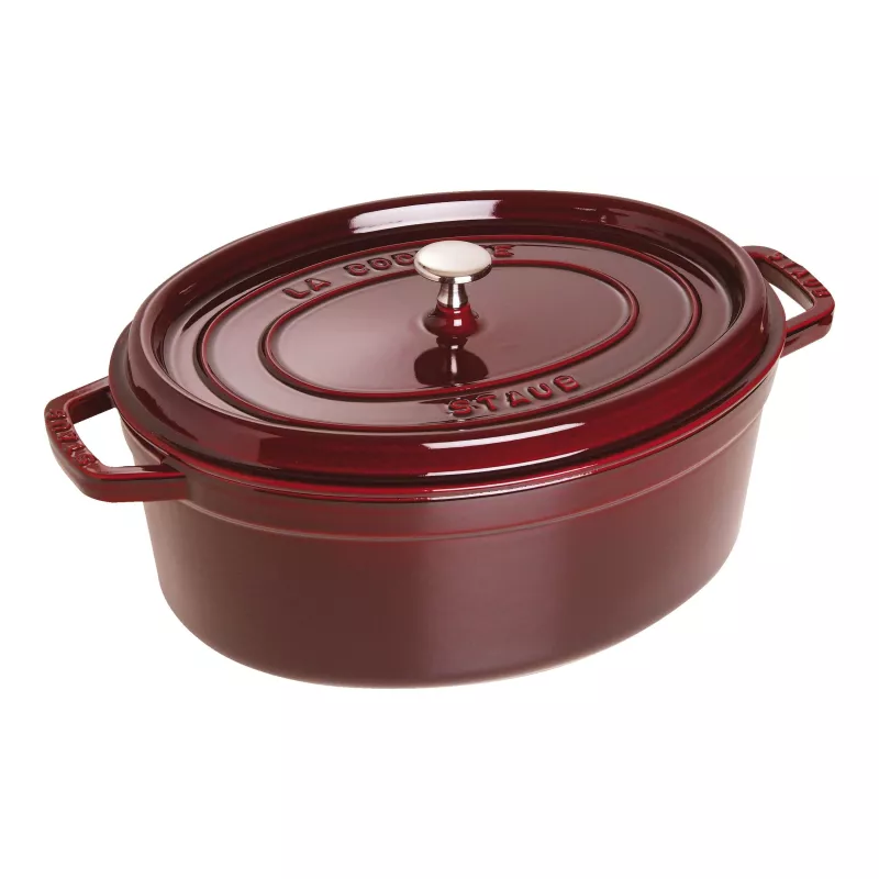 Cocotte En Fonte Emaillée Ovale Staub Grenadine Majolique D31 5.5L 3 Cocotte En Fonte Emaillée Ovale Staub Grenadine Majolique D31 5.5L