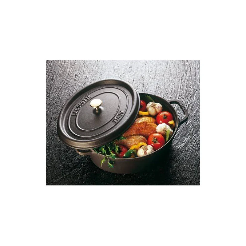 Cocotte En Fonte Emaillée Ovale Staub NOIR D37 8L 19 Cocotte En Fonte Emaillée Ovale Staub NOIR D37 8L – Image 17