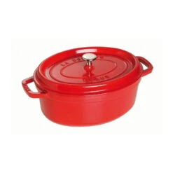 Cocotte En Fonte Emaillée Ovale Staub ROUGE CERISE D29 4,3L