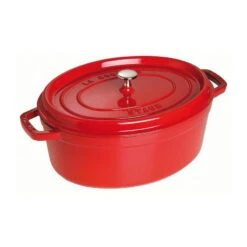 Cocotte En Fonte Emaillée Ovale Staub ROUGE CERISE D31 5.50L