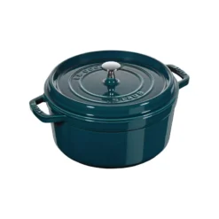 Cocotte En Fonte Emaillée Ronde Staub Bleu La Mer Majolique D24 3,70L