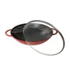 Wok Fonte émaillée Couvercle Verre Staub D37 Rouge Cerise PR -Staub Soldes Magasin wok fonte emaillee couvercle verre staub d37 rouge cerise pr