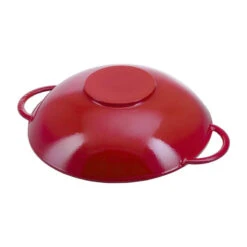 Wok Fonte émaillée Couvercle Verre Staub D37 Rouge Cerise PR -Staub Soldes Magasin wok fonte emaillee couvercle verre staub d37 rouge cerise pr 7